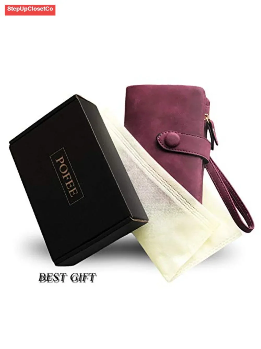 Womens RFID Bifold Leather Wallet Wristlet with 16 Card Slots Zipper Coin Purse